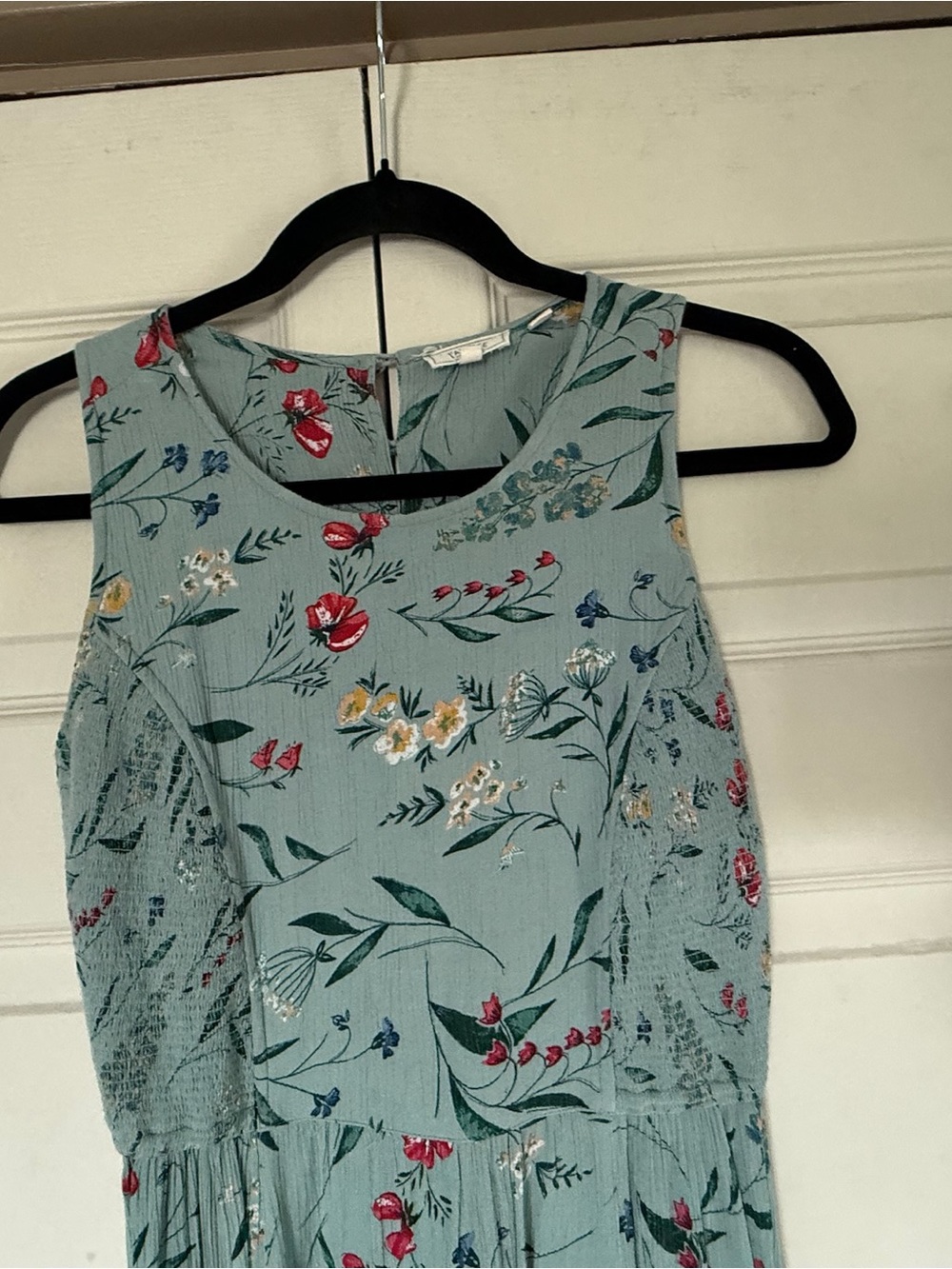 Fat Face Dress Floral Sleeveless Light Teal Blue Stretch Medium - Picture 5 of 13
